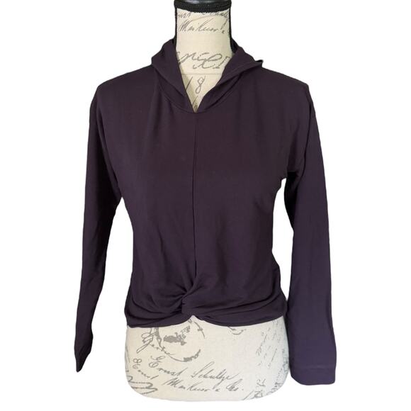 Zella Purple Knot Front Long Sleeve Hoodie Large 10/12 EUC - Picture 3 of 5